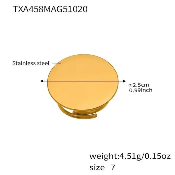 Collier disque boucle d'oreille bague pour femme plaqué or 18 carats chaîne de pull en acier inoxyda