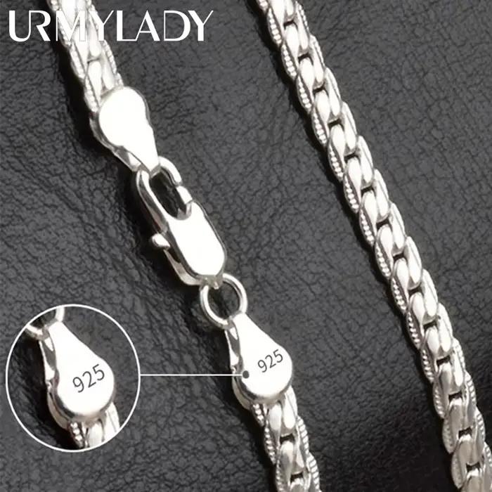 URMYLADY 20-60 cm 925 en argent sterling marque de luxe design noble collier chaîne pour femme homme
