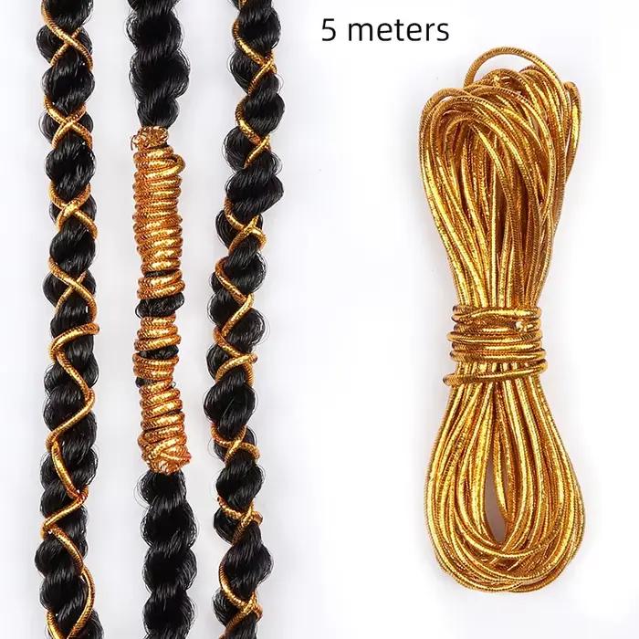 Tresses de cheveux tressées africaines, accessoires pour dreadlock, argent, or, décoration, style mi