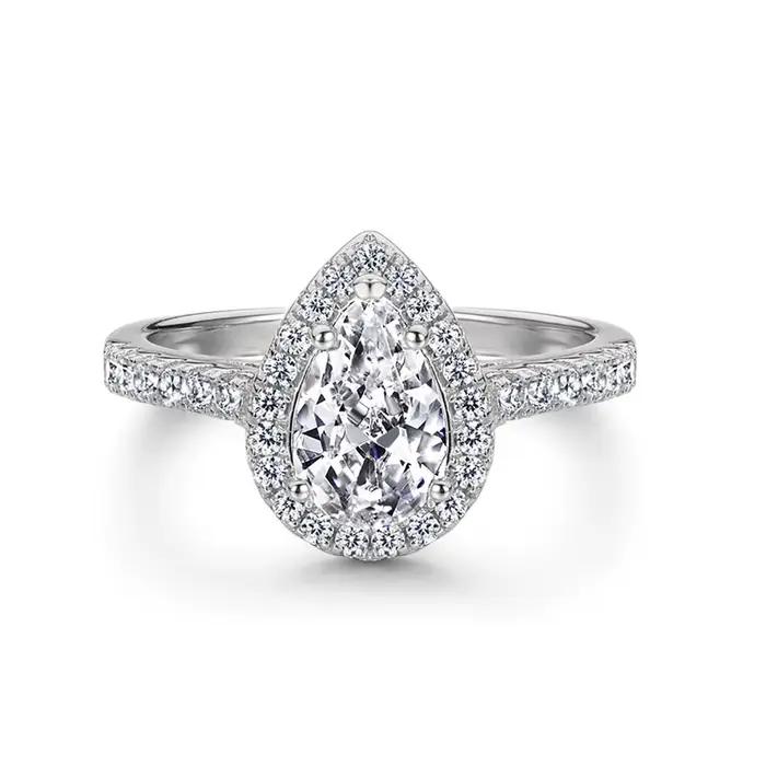 Bague de demande en mariage pour femme, anneau de fiançailles en cristal de zircone, carré, couleur 