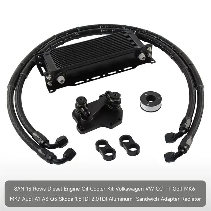Kit de refroidisseur d'huile diesel 8AN 13 rangées pour Volkswagen VW CC TT Golf MK6 MK7 Audi A1 A3 