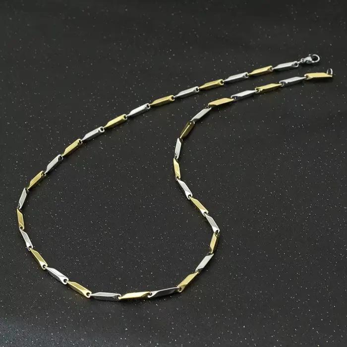 Noter nouveau collier en acier inoxydable pour hommes Hiphop Rock chaîne lien collier 4 couleurs Pun