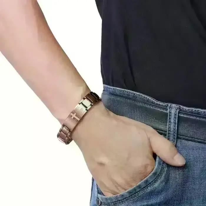 Bracelets magnétiques pour hommes, en cuivre pur, accessoires de bijoux pour course à pied, sport, g