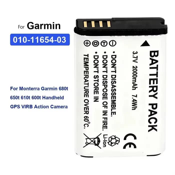 Batterie 010-11654-03 pour Garmin Alpha 100 200 200I 300I Montana 600 610 650 680 Monterra Virb Elit