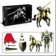 Kit de Modélisme Chevalier Médiéval à Assembler, Figurine Soldat Articulée en Armure Métallique de 1