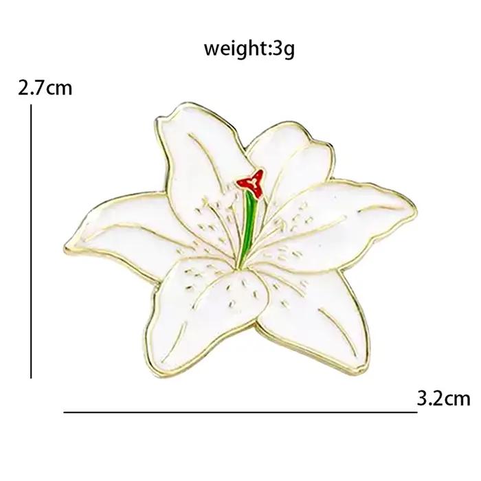AniPins – jolies épingles à fleurs, 6 modèles, émail, rose, marguerite, lys, plantes, broche, pour v