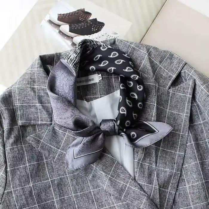 Injplanchers f-Mouchoir pour sac à main pour femme, bandana pour cheveux, imprimé floral, rayures, p
