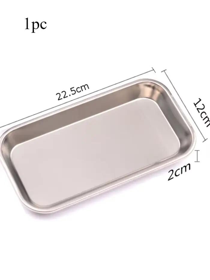 Plateau de cuisine carré en acier inoxydable, plateau de rangement, outil médical dentaire, tatouage