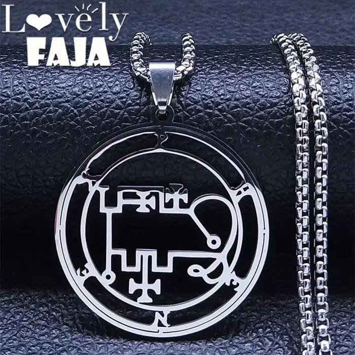 PHENEX démons de Goetia sigils collier femmes hommes gothique en acier inoxydable creux couleur arge