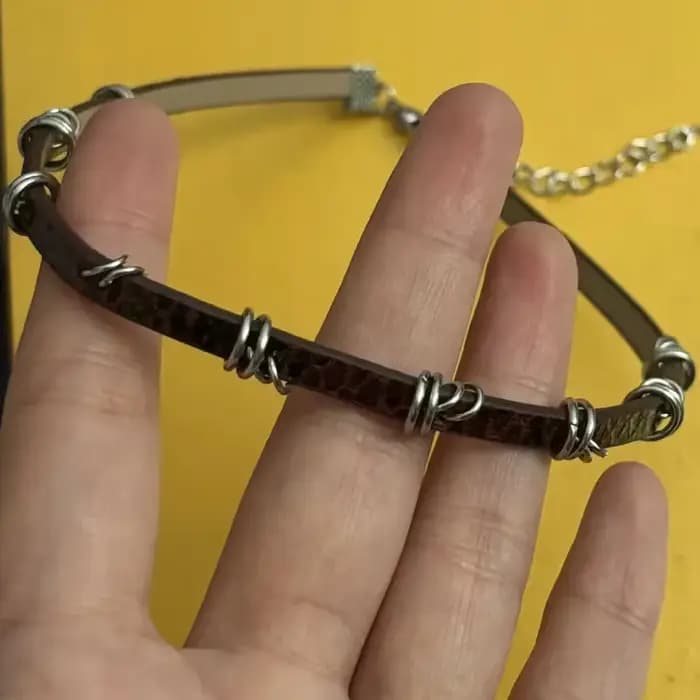 Nouveau collier ras du cou en cuir PU pour femmes hommes Cool Punk gothique Y2K EMO tour de cou Vint
