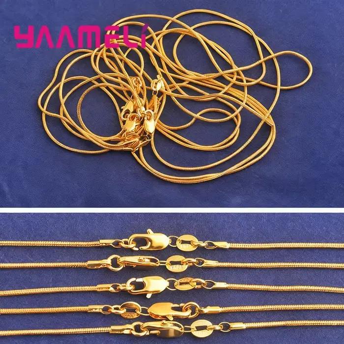 Chaîne de collier rempli d'or jaune 18KGF, avec fermoirs à homard solides pour hommes et femmes, pen