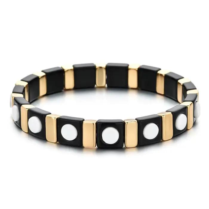 Bracelet en or émaillé pour hommes et femmes, bijoux faits à la main, bracelet jonc, été, plage, bri
