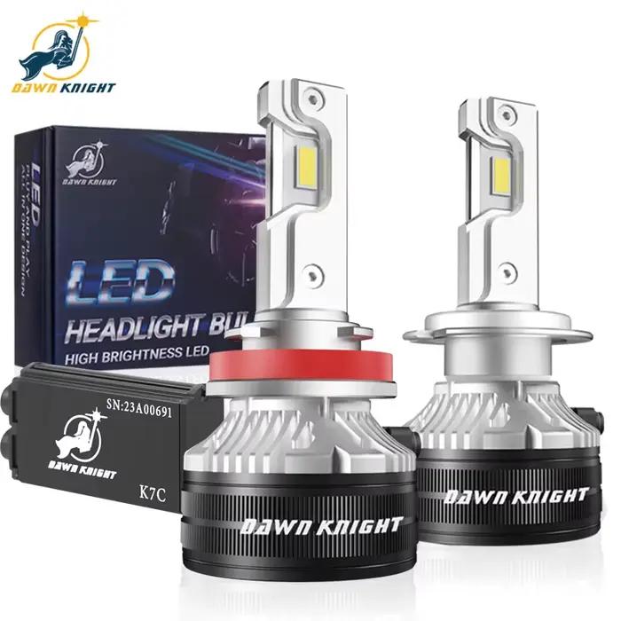 DAWNKNIGHT K7C 4300K H7 H4 H11 lampe à LED 3 tubes de cuivre lumières LED pour voiture H1 HB3 9005 H