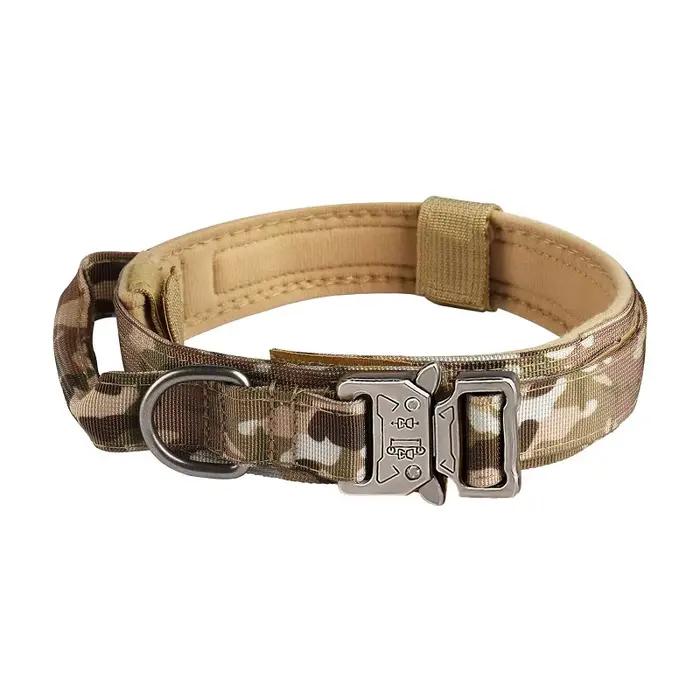 Collier tactique robuste pour chien, collier à boucle en métal pour chien, produit pour animaux de c