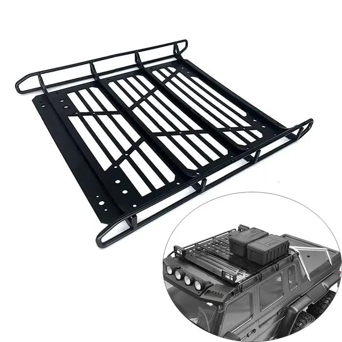 Porte-bagages de toit en acier et métal RC, avec lumières, pour voiture TRAXXAS TRX 1/10 TRX 4 TRX6 