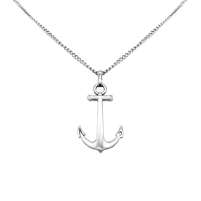 Runda – collier réglable pour hommes, chaîne en acier inoxydable de 65cm, pendentif ancre nautique, 