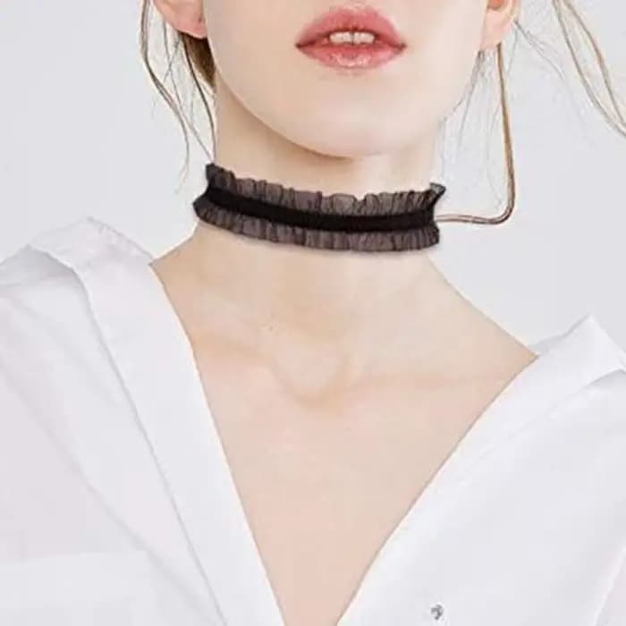 Collier en dentelle noire personnalisée, style punk sexy, col claviculaire, JOGothic élégant, fête, 