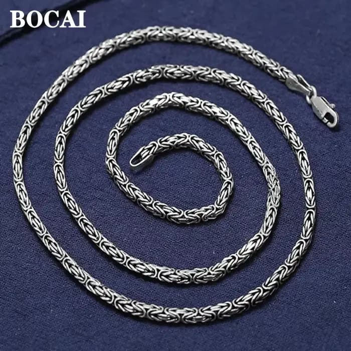 BOCAI-Collier en argent pur S925 véritable pour hommes et femmes, personnalité dominatrice, développ