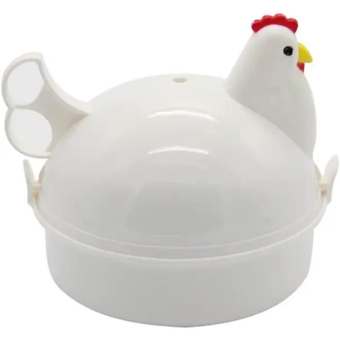 Cuiseur à œufs micro-ondes en forme de poulet, peut cuire 4 œufs, coque en plastique dur, matériau e