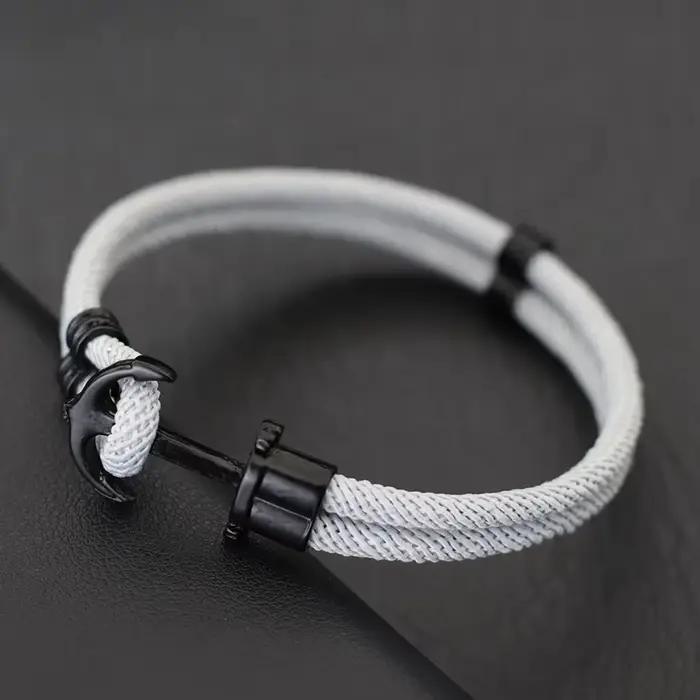 Nouveau Bracelet ancre hommes bicouche 4mm corde Milan Sports de plein air Bracelet nautique cadeaux
