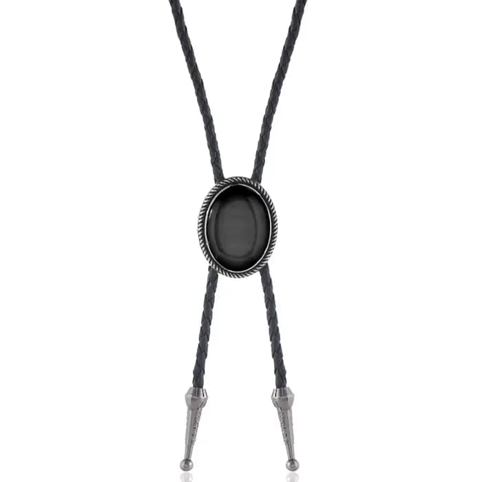 Collier en cuir Vintage pour hommes, Cowboy occidental, avec pierres précieuses acryliques, accessoi