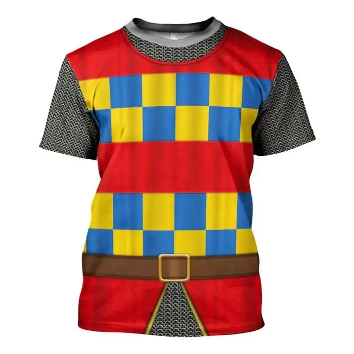 T-Shirt de rue rétro médiéval, Empire romain, chevalier, Cosplay, graphique 3D, vêtements pour homme