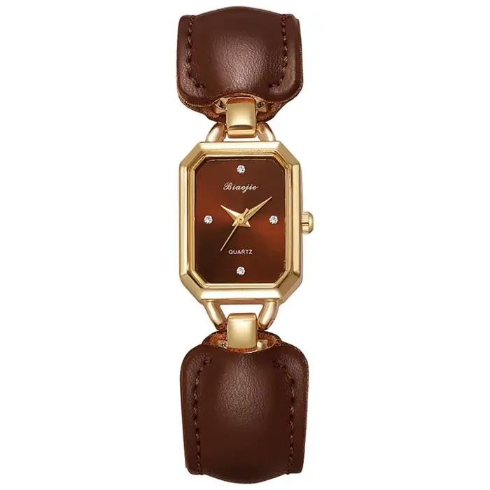 Montres à bracelet en cuir tendance pour femmes, montres-bracelets élégantes et précises, montres mi