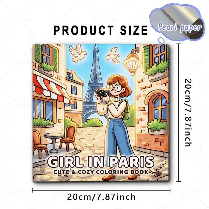 GIRL IN PARIS Livre de coloriage à motifs audacieux pour adultes Livre de dessin mignon Cadeau parfa