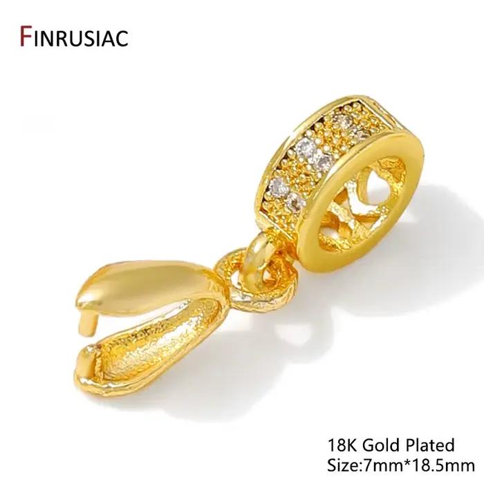 Laiton plaqué or 18 carats avec fermoirs de fianza de bijoux en Zircon pour la fabrication de collie