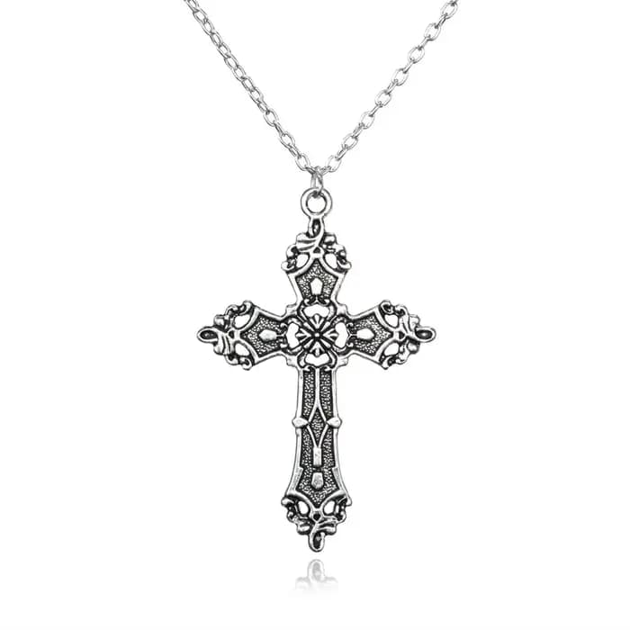 Goth bijoux rouge noir cristal croix pendentif collier pour femmes hommes gothique Punk colliers ras