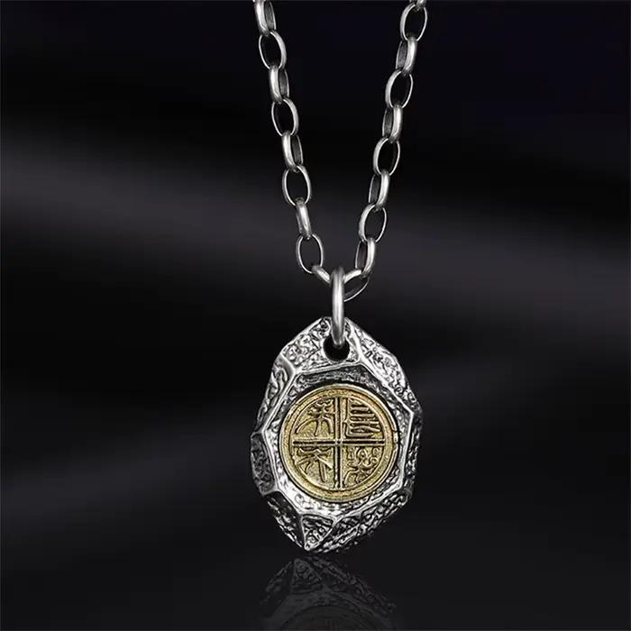 Pendentif en pierre Vintage Boundless Joy pour homme, bijoux de style ethnique, collier porte-bonheu