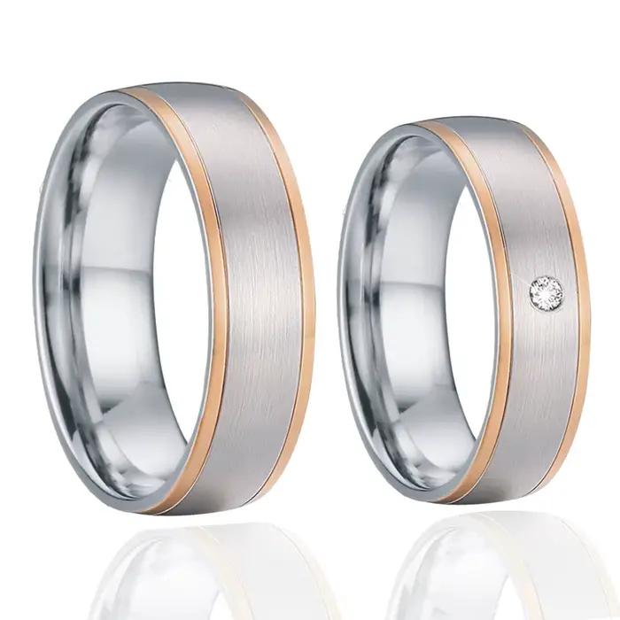 Alliances de mariage pour hommes et femmes, bagues de couple pour amoureux d'alliance, bijoux en aci