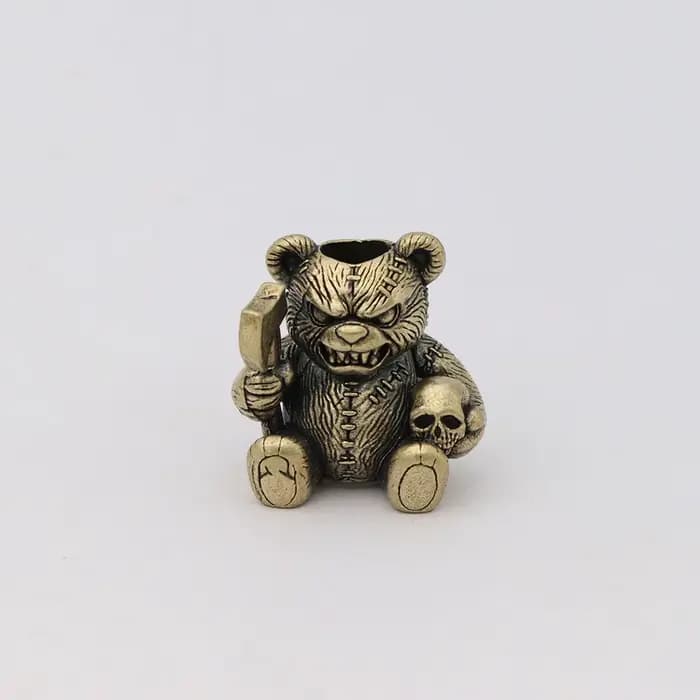 Axe Bear Brass Knife Bead Skull Animal EDC DIY Paracord Woven Bracelets Lanyard Pendant Accessories 