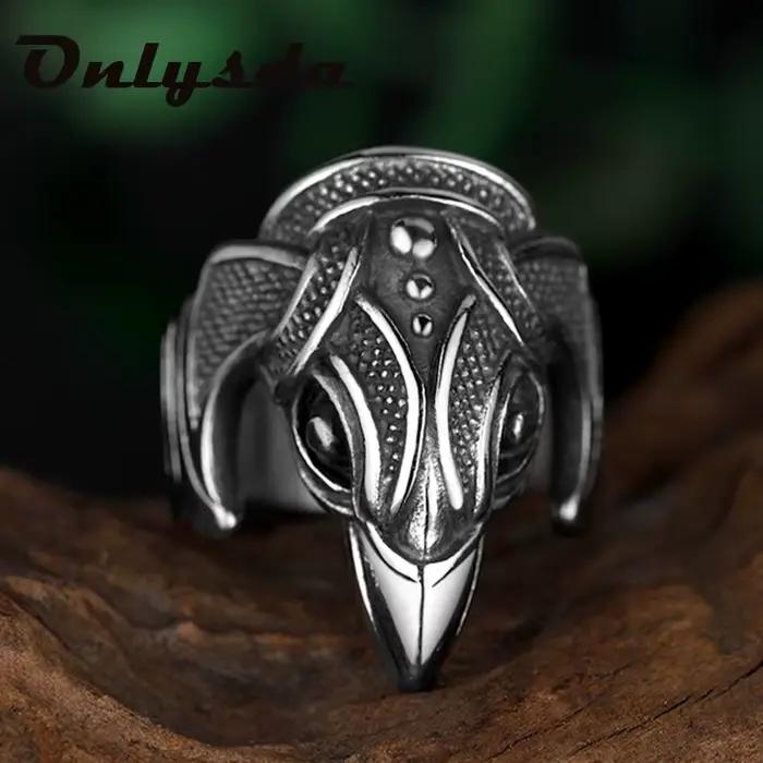Viking hommes deux corbeaux entrelacés bague mythologie nordique couleur argent corbeau Odin anneaux