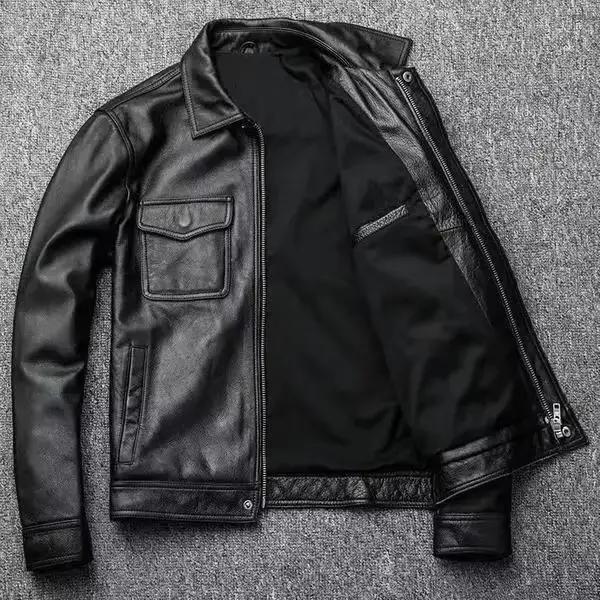 Veste en cuir véritable pour hommes manteau de motard de moto haut de gamme automne hiver nouveau St