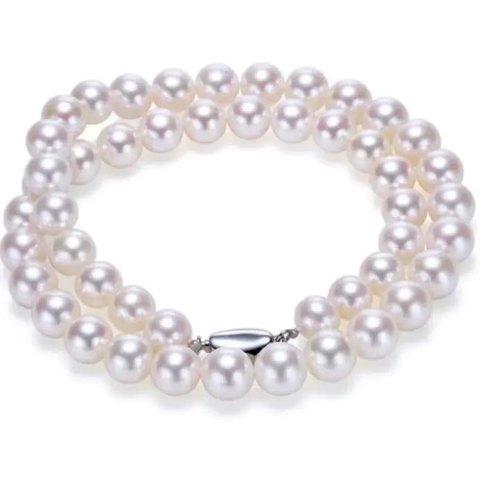 Collier de perles d'eau douce 8mm 10mm 12mm, bijoux en perles rondes, collier de perles pour femme, 