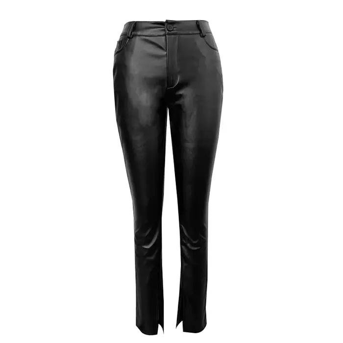 Nouveau pantalon en cuir PU pour femme 2026 Printemps Automne, Legging élastique slim, Pantalon cray