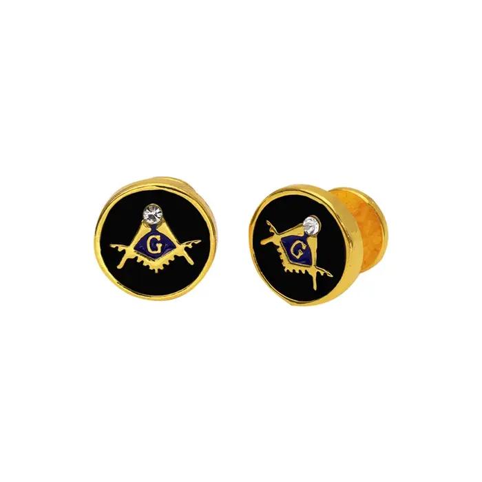 Lèvent de manchette en cristal pour hommes, logo franc-maçon, couleur or et argent, bijoux pour homm