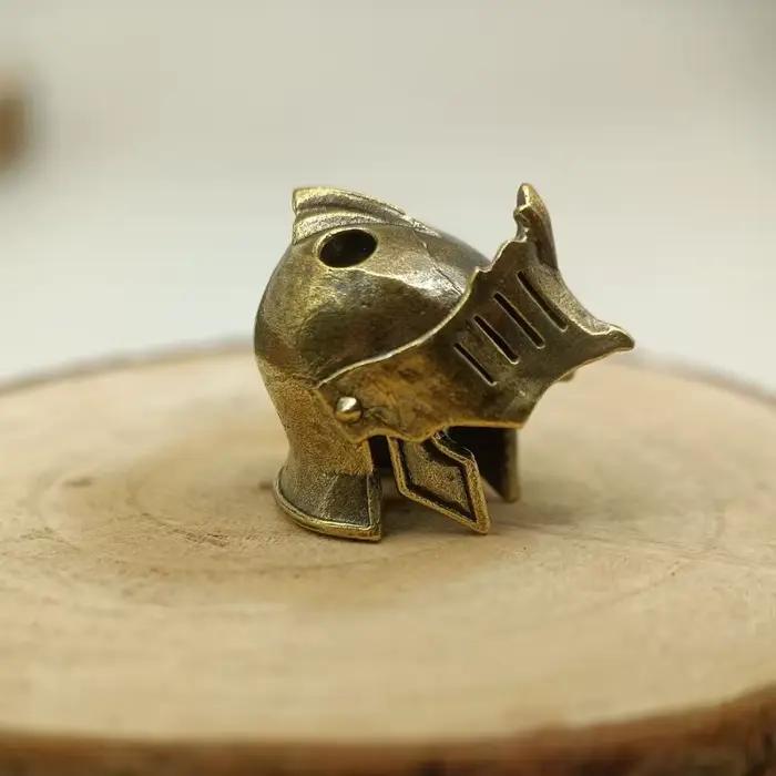 Casque de chevalier, couteau en laiton, perle d'extérieur, bricolage, accessoires paracorde, lanière