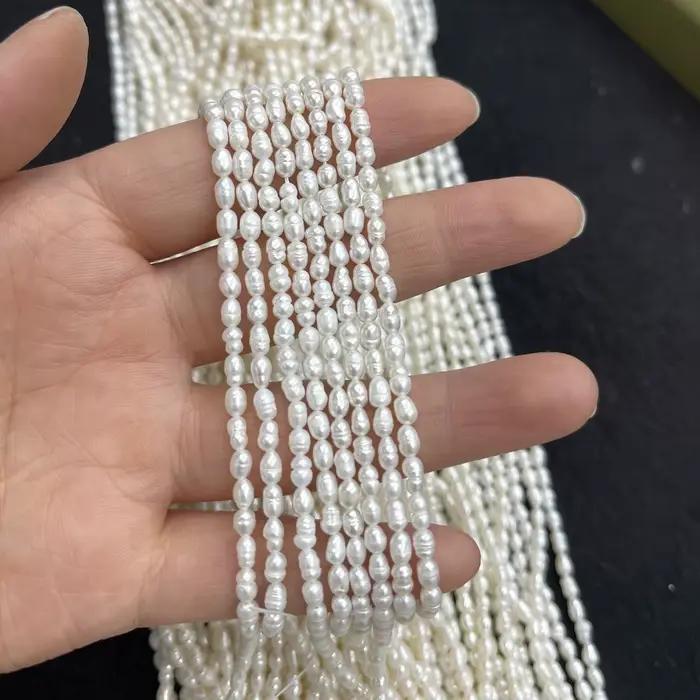 Perle de riz filetée naturelle d'eau douce pour la fabrication de bijoux, accessoire pour collier, b