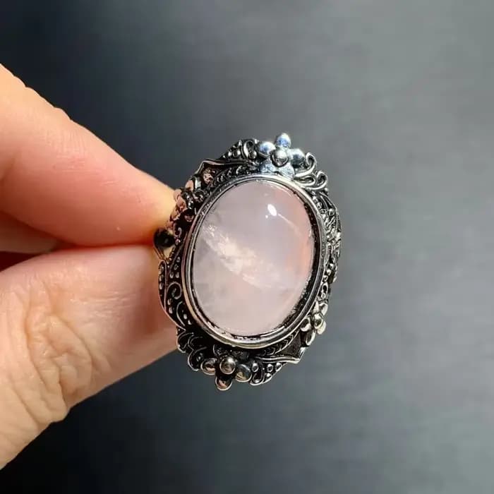 Bague en Quartz Rose naturel MM, réglable, bijoux pour femmes, cadeau, vente en gros, haute qualité,