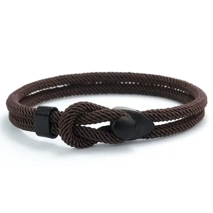 Bracelets en corde simples pour hommes, Design de nœud, Paracorde Durable, fermoir à crochet facile,
