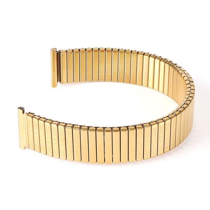 Bracelet de montre élastique en métal en acier inoxydable, réglable, 12mm, 14mm, 16mm, 18mm, 20mm, p