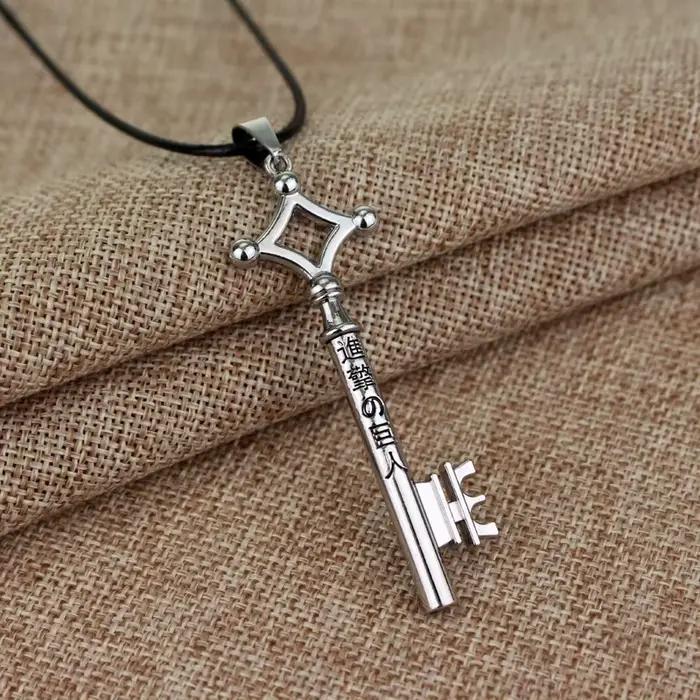 Collier attaque sur Titan Eren clé Shingeki No Kyojin, pendentif mode Vintage rétro Anime bijoux pou
