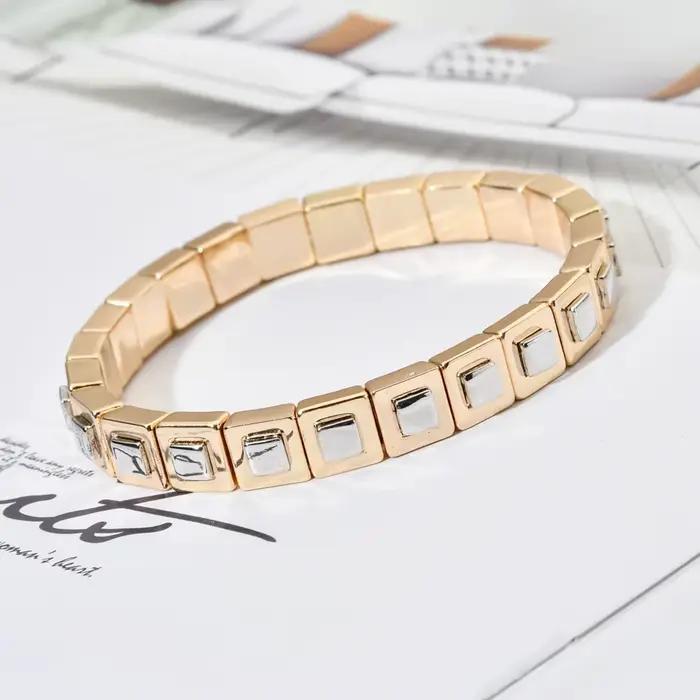 Bracelet en or émaillé pour hommes et femmes, bijoux faits à la main, bracelet jonc, été, plage, bricolage, document, amis