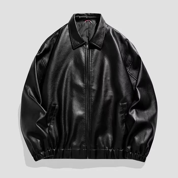 Nouvelle veste en cuir pour hommes à la mode veste de moto de Baseball Style américain automne manteau en cuir coupe-vent manteau de mode de haute qualité