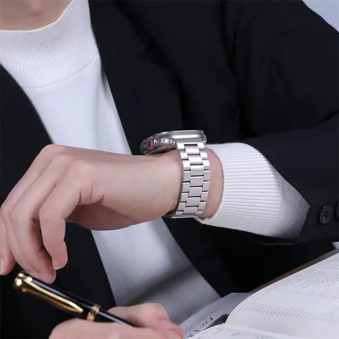 Bracelet en acier inoxydable pour bracelet de montre Apple 46mm Ultra 3 49mm 41mm 42mm 40mm 44mm bracelet en métal pour Iwatch série 11 10 SE3 9 8 7 6