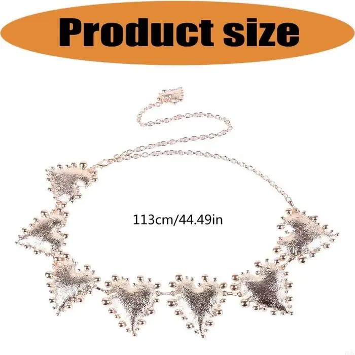 Ceinture chaîne bijoux taille avec Accent cœur, conception en métal réglable pour l'accent taille robe le