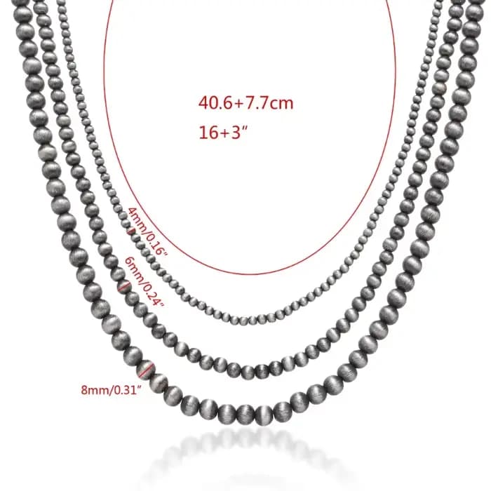 Collier Vintage perles grises