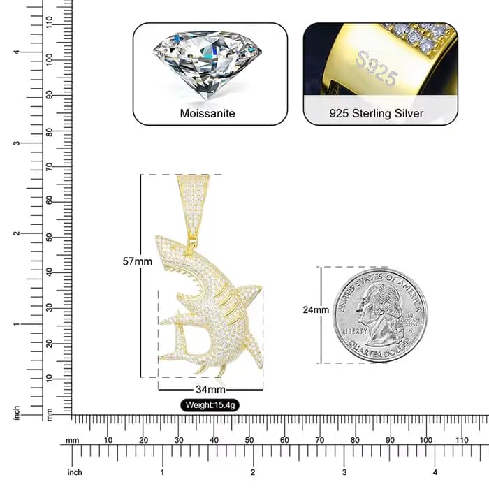 Pendentif requin pour hommes